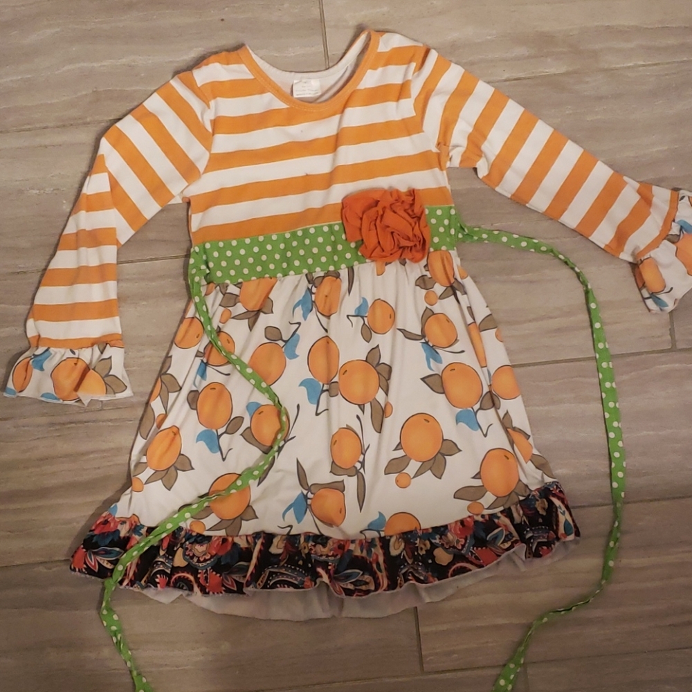 Fall orange swing dress